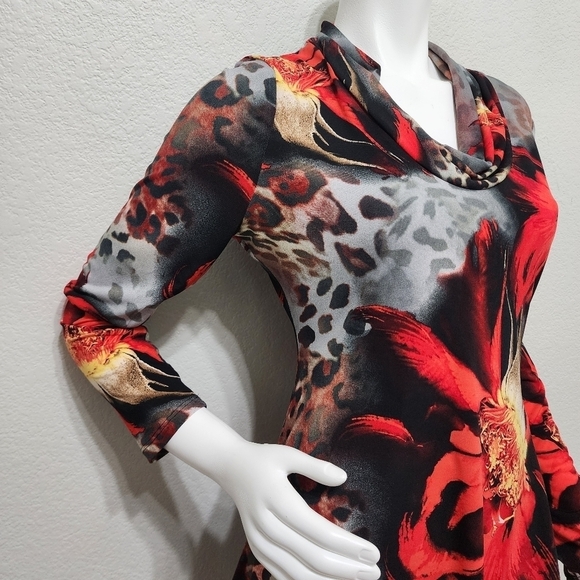 Boston Proper Hankerchief Hem Print Tunic Size M - Picture 9 of 13